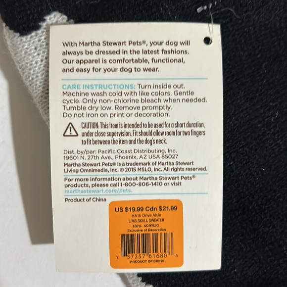 NWT MARTHA STEWART DOG SWEATER BLACK AND PURPLE WITH SKULL Large New - Picture 4 of 7